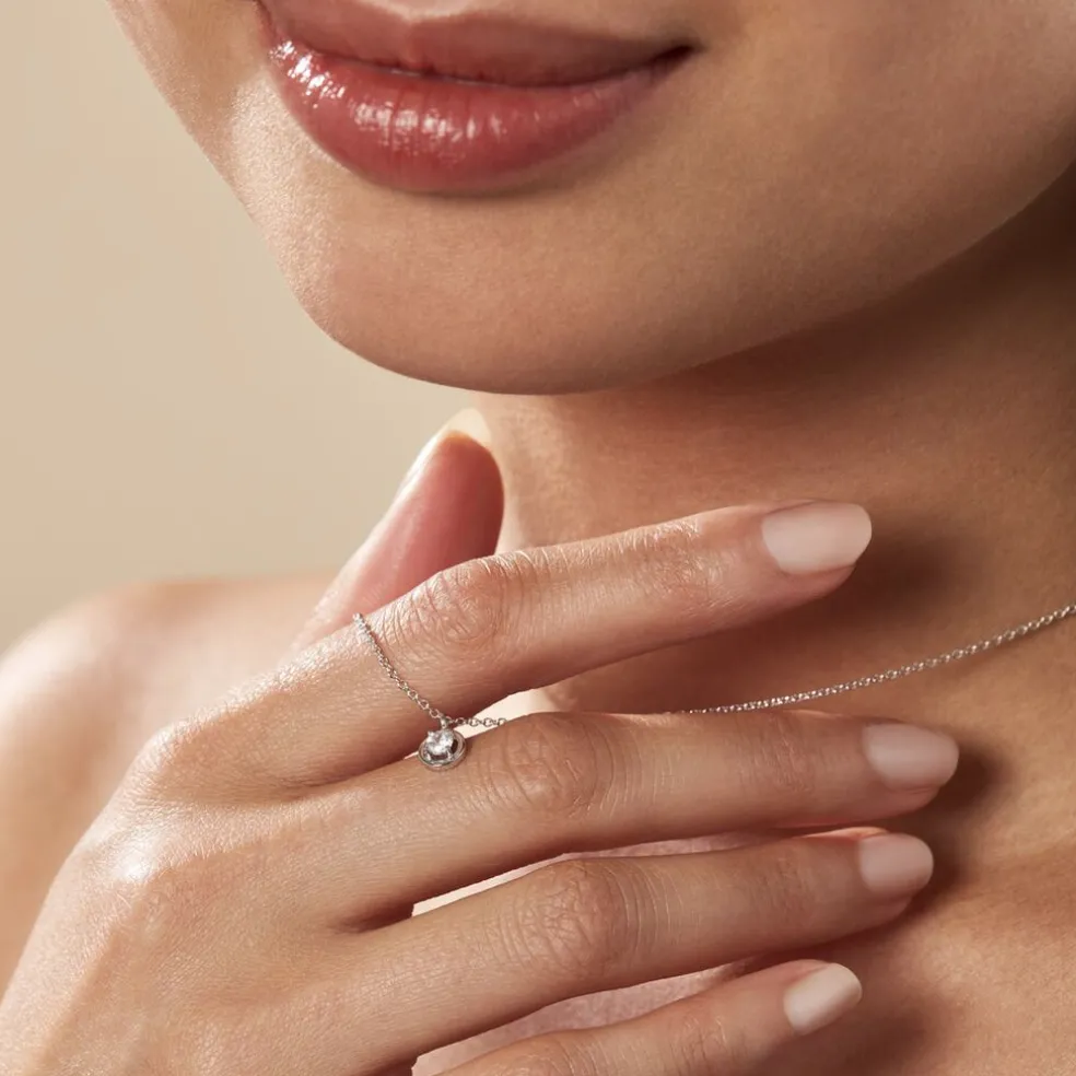 Collier Argent Laureto Oxydes De Zirconium