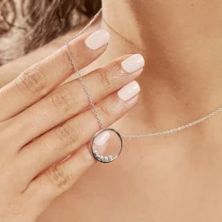 Collier Argent Leonerd Oxydes De Zirconium