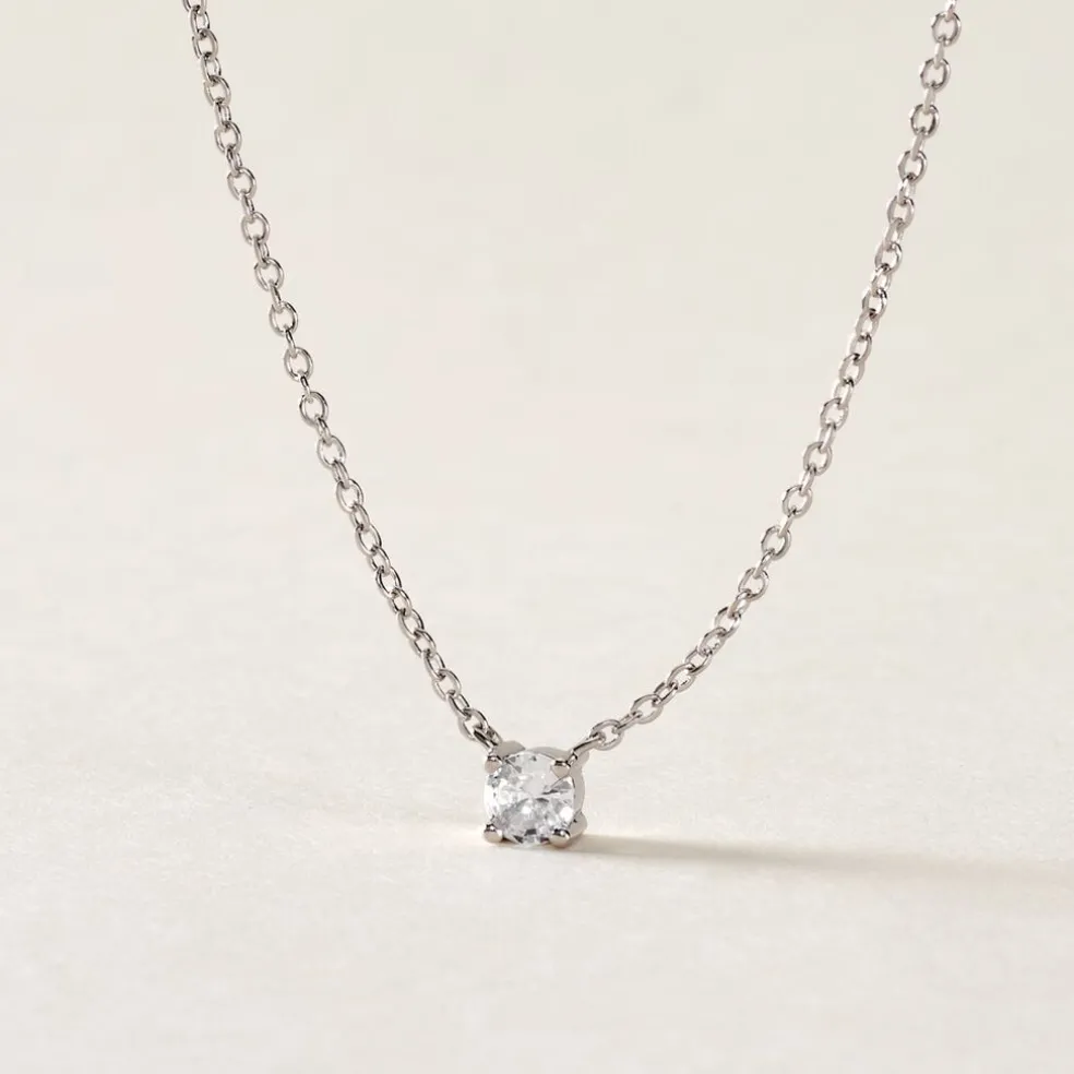 Collier Argent Lylwenn Oxydes De Zirconium