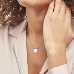 Collier Argent Mechtelt Oxydes De Zirconium