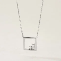 Collier Argent Mettild Oxydes De Zirconium