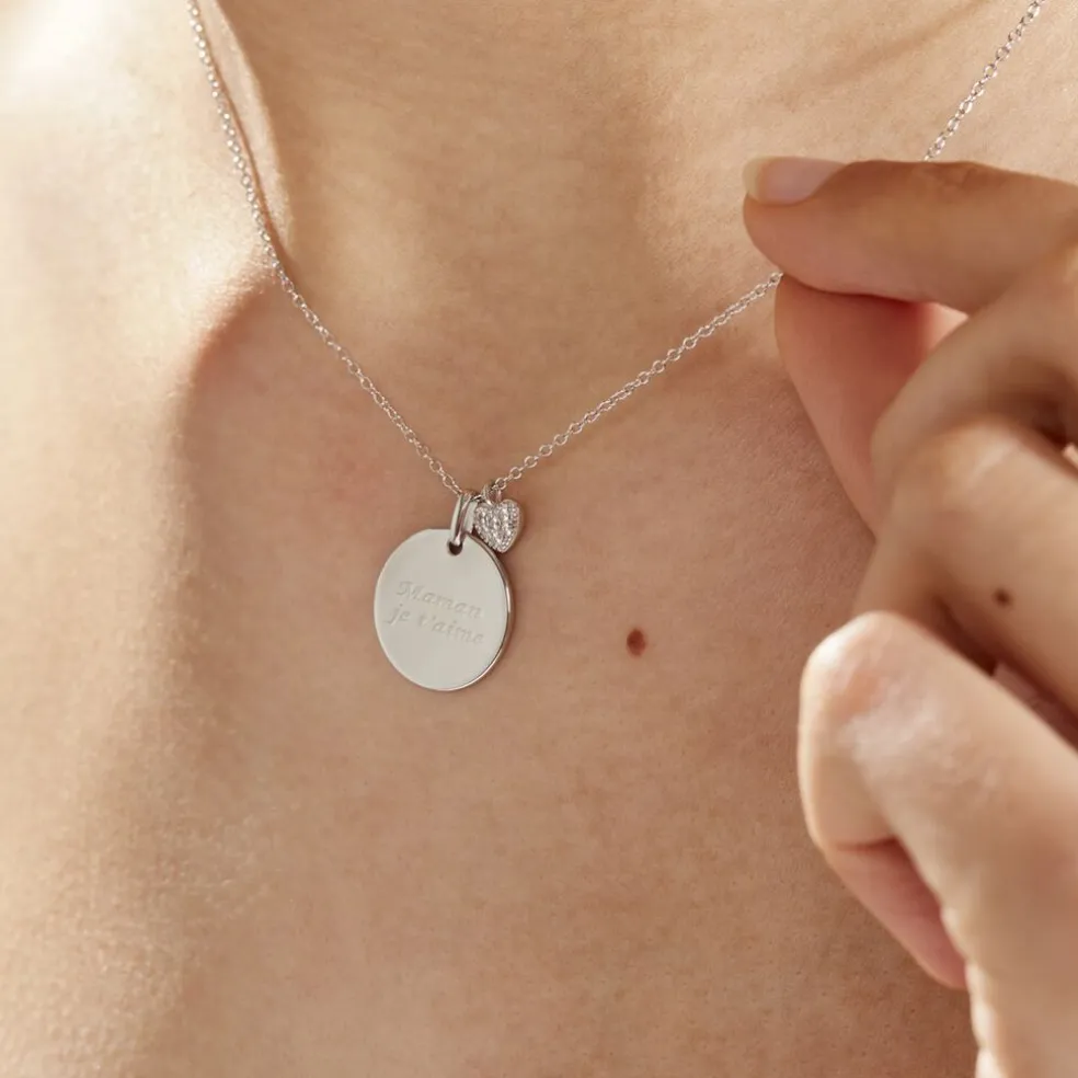 Collier Argent Nellchen Oxydes De Zirconium