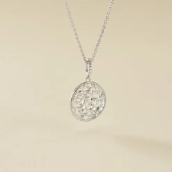 Collier Argent Plantain Oxydes De Zirconium