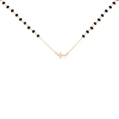 Collier Argent Rose Cirola Croix Vierge
