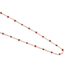 Collier Argent Rose Polka