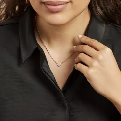 Collier Argent Rose Varinia Oxydes De Zirconium