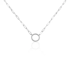 Collier Argent Sadoc Oxydes De Zirconium