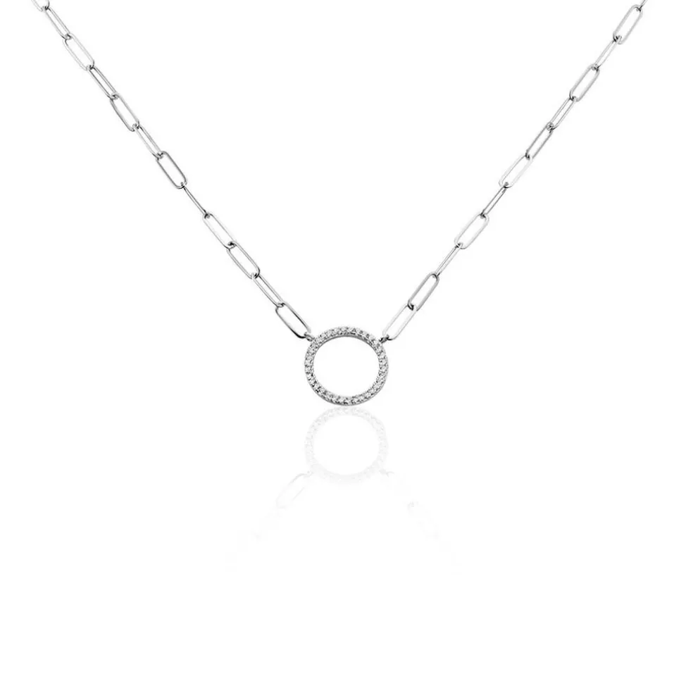 Collier Argent Sadoc Oxydes De Zirconium