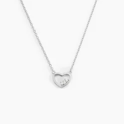 Collier Argent Shelan Oxydes De Zirconium
