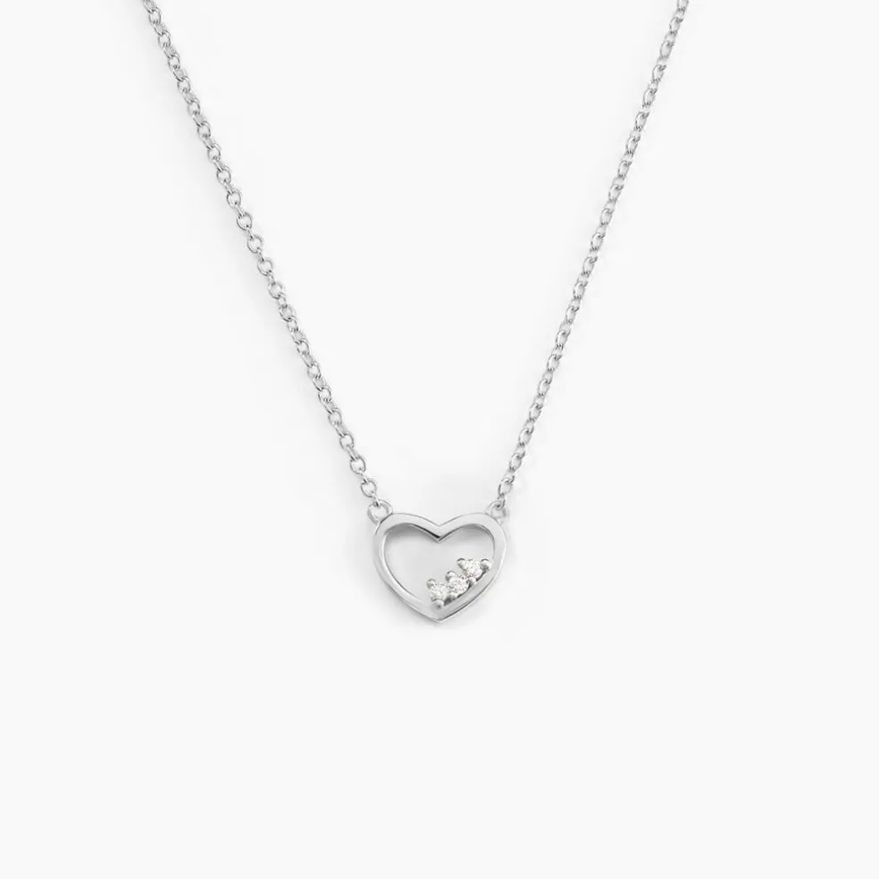 Collier Argent Shelan Oxydes De Zirconium