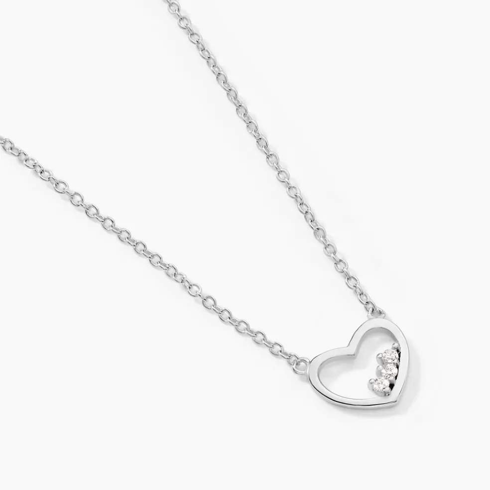 Collier Argent Shelan Oxydes De Zirconium