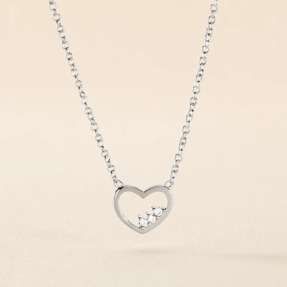 Collier Argent Shelan Oxydes De Zirconium