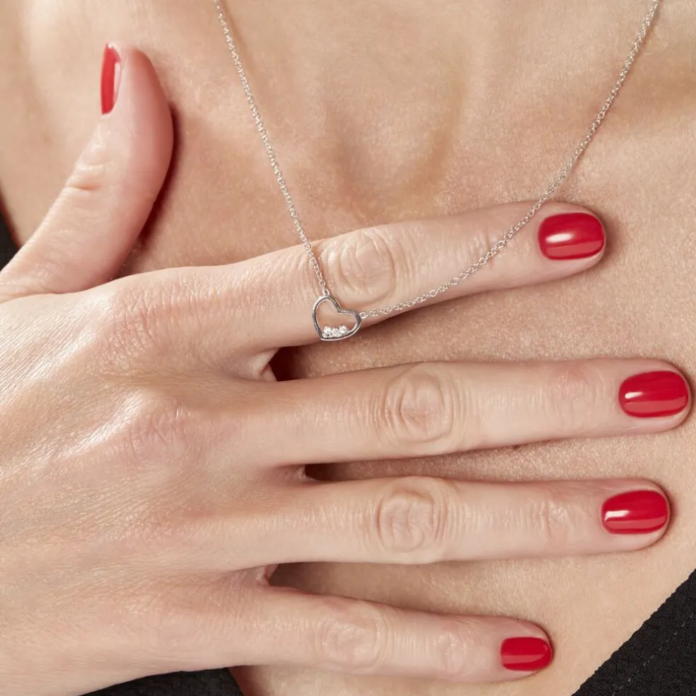 Collier Argent Shelan Oxydes De Zirconium