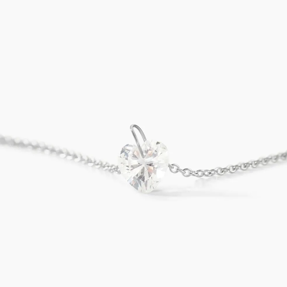 Collier Argent Sopher Oxyde De Zirconium