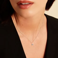 Collier Argent Sopher Oxyde De Zirconium