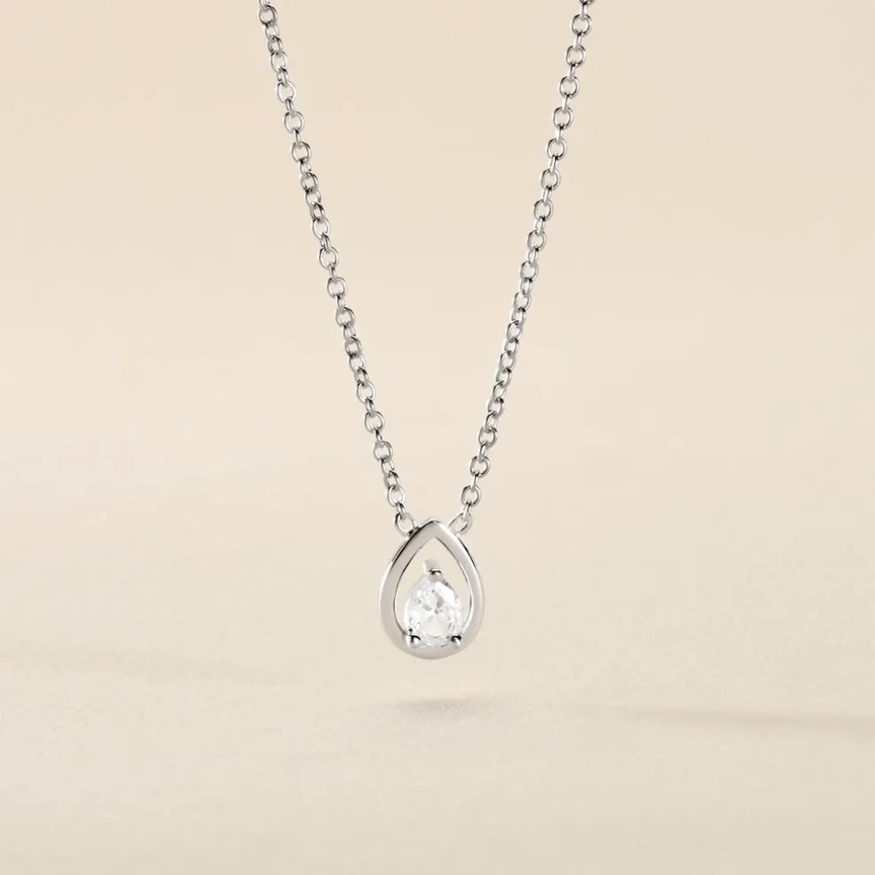 Collier Argent Temusio Oxydes De Zirconium