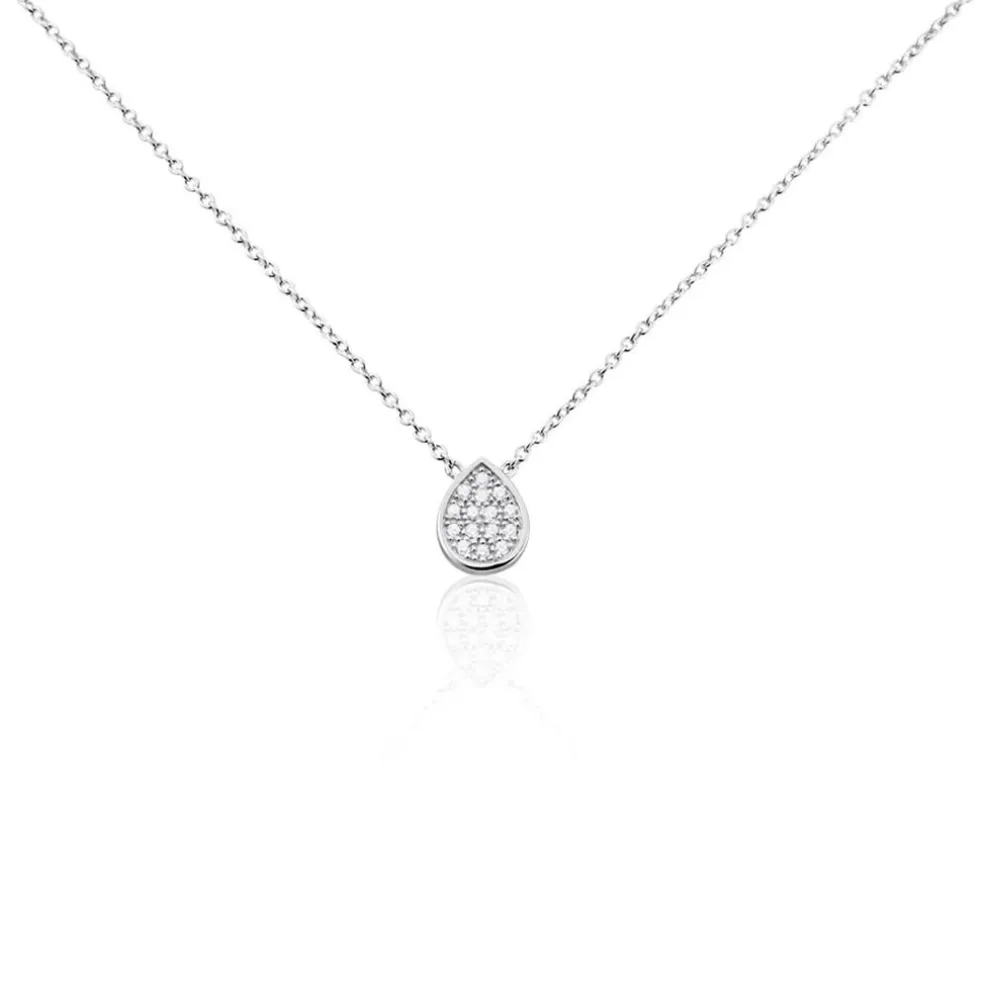 Collier Argent Tricoria Oxydes De Zirconium