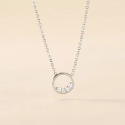 Collier Argent Vivence Oxydes De Zirconium