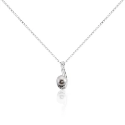 Collier Armance Argent Blanc Perle D'imitation Oxyde