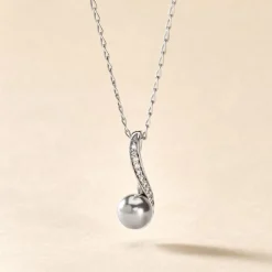 Collier Armance Argent Blanc Perle D'imitation Oxyde