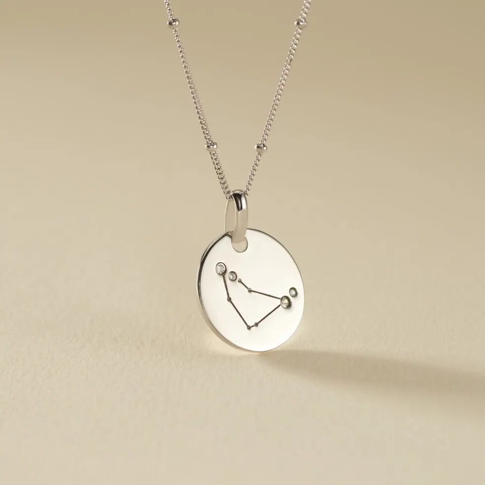 Collier Astr Argent Oxydes De Zirconium