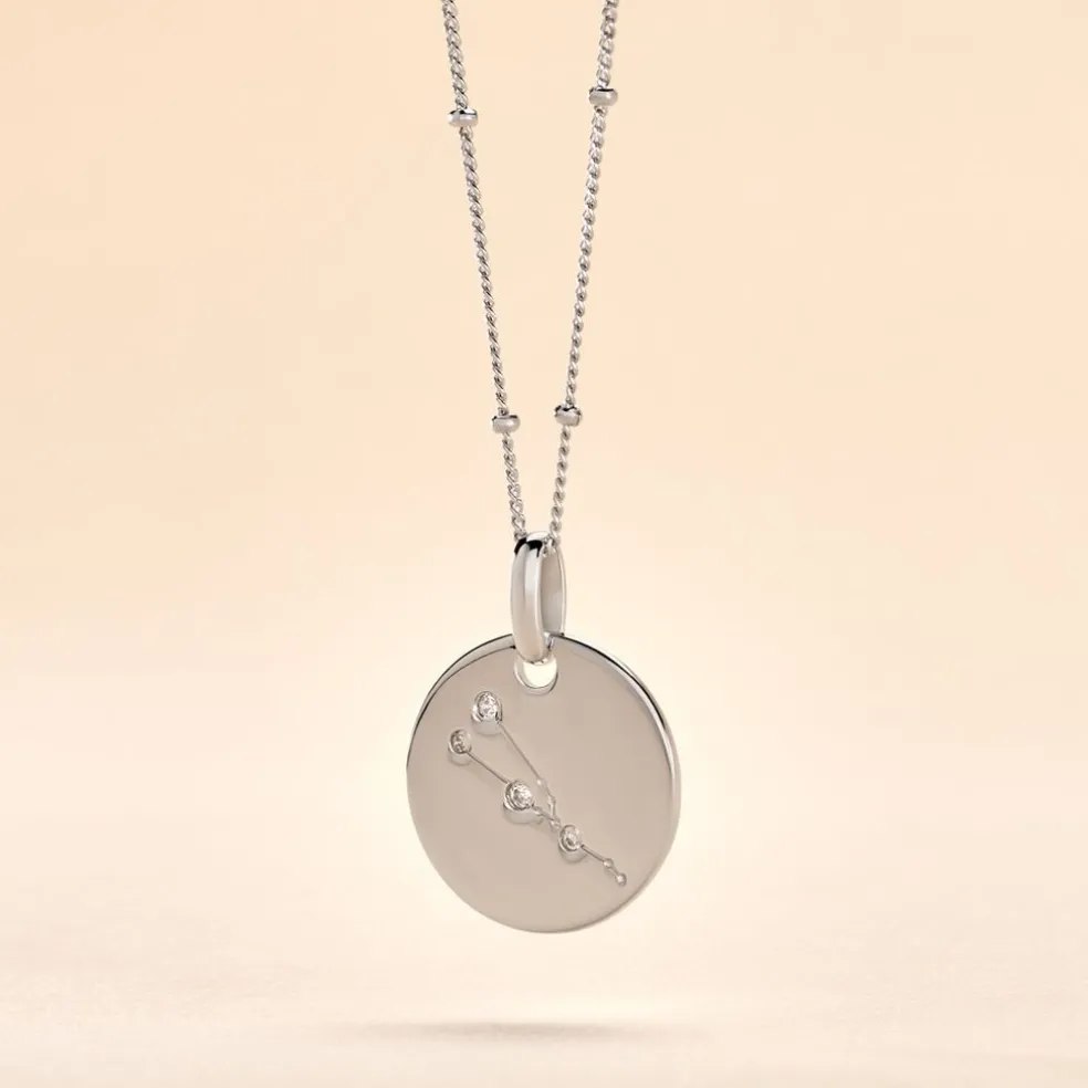 Collier Astr Argent Oxydes De Zirconium