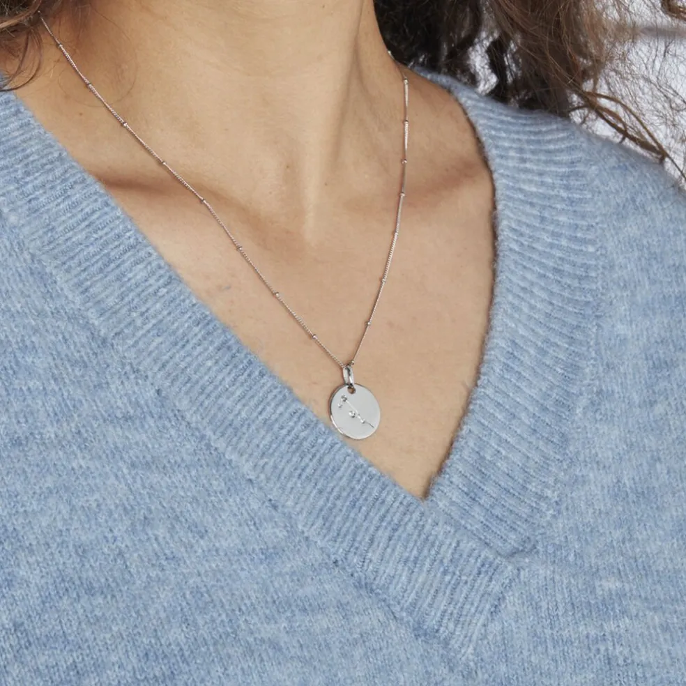 Collier Astr Argent Oxydes De Zirconium