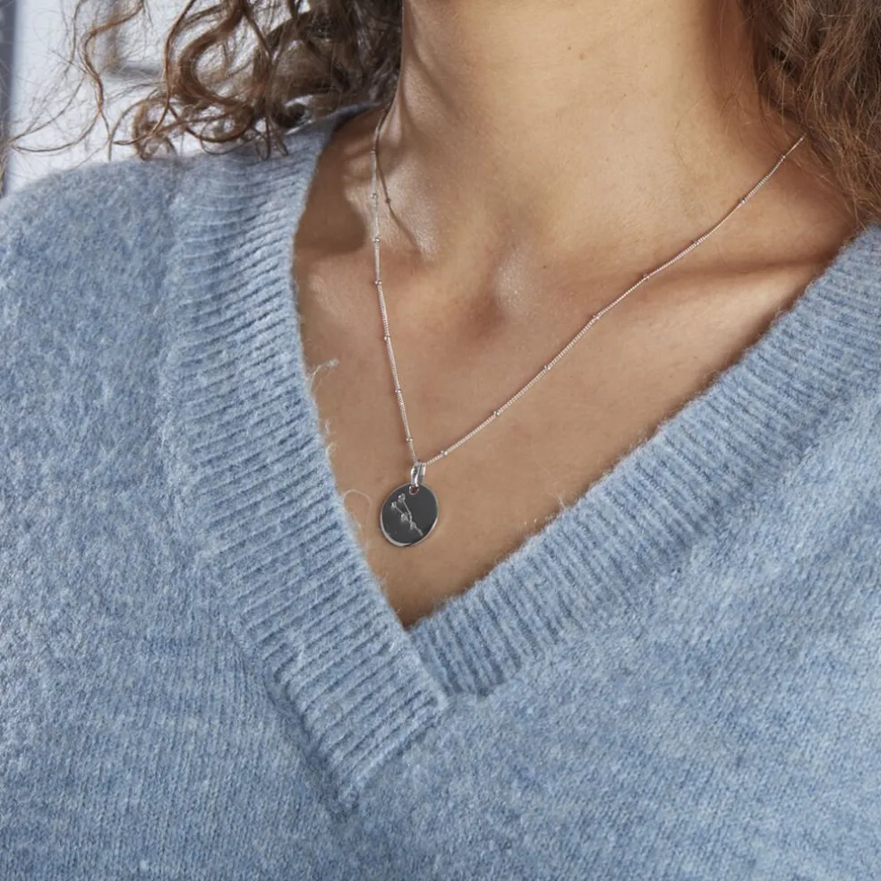 Collier Astr Argent Oxydes De Zirconium