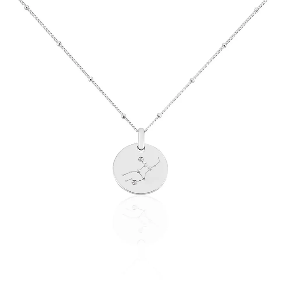Collier Astr Argent Oxydes De Zirconium