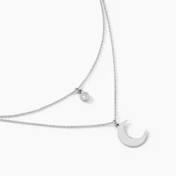 Collier Astre Argent Blanc Oxyde De Zirconium