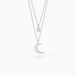 Collier Astre Argent Blanc Oxyde De Zirconium