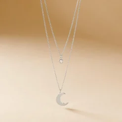 Collier Astre Argent Blanc Oxyde De Zirconium