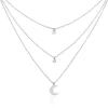 Collier Astre Argent Blanc Oxyde De Zirconium