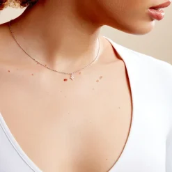 Collier Astre Precieux Argent Blanc Oxyde De Zirconium