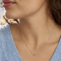 Collier Astria Argent Blanc