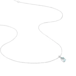 Collier Audea Or Blanc Topaze Et Oxyde De Zirconium