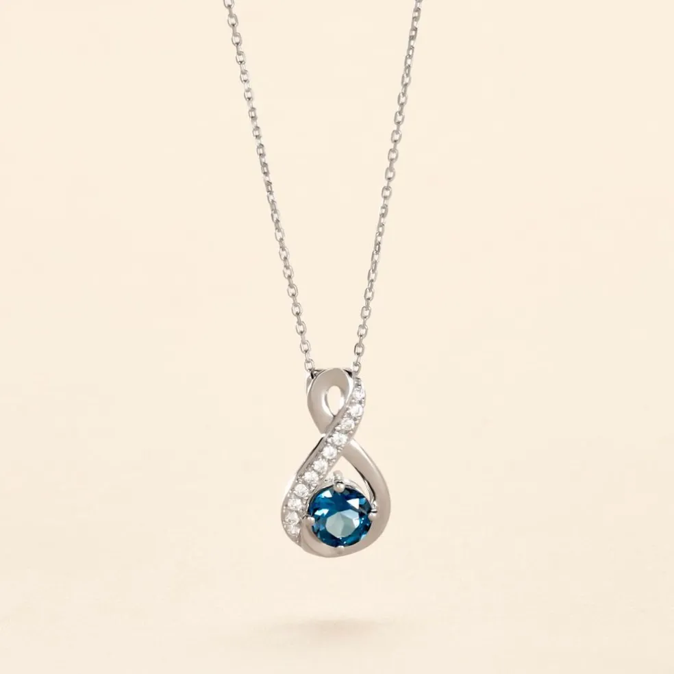 Collier Augusta Or Blanc Topaze Et Oxyde De Zirconium