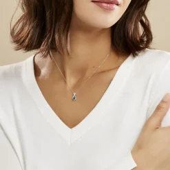 Collier Augusta Or Blanc Topaze Et Oxyde De Zirconium