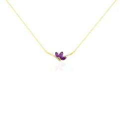 Collier Augustina Or Jaune Amethyste Oxyde De Zirconium