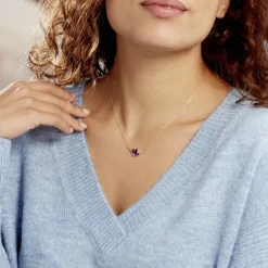 Collier Augustina Or Jaune Amethyste Oxyde De Zirconium