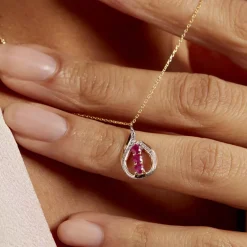 Collier Aurora Or Jaune Rubis Et Diamant