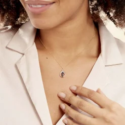 Collier Aurora Or Jaune Saphir Et Diamant