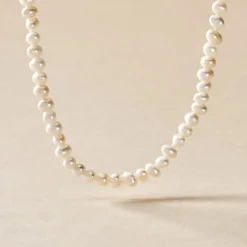 Collier Baroque Or Jaune Perle De Culture