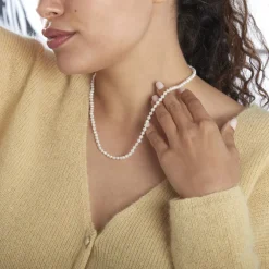 Collier Baroque Or Jaune Perle De Culture