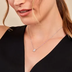 Collier Baroque Party Argent Blanc Oxyde De Zirconium