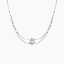 Collier Baroque Party Argent Blanc Oxyde De Zirconium