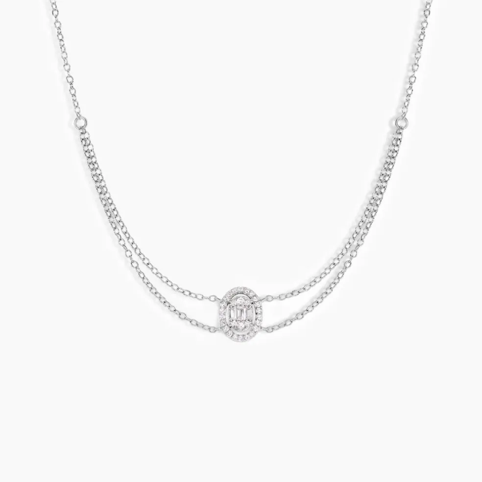 Collier Baroque Party Argent Blanc Oxyde De Zirconium