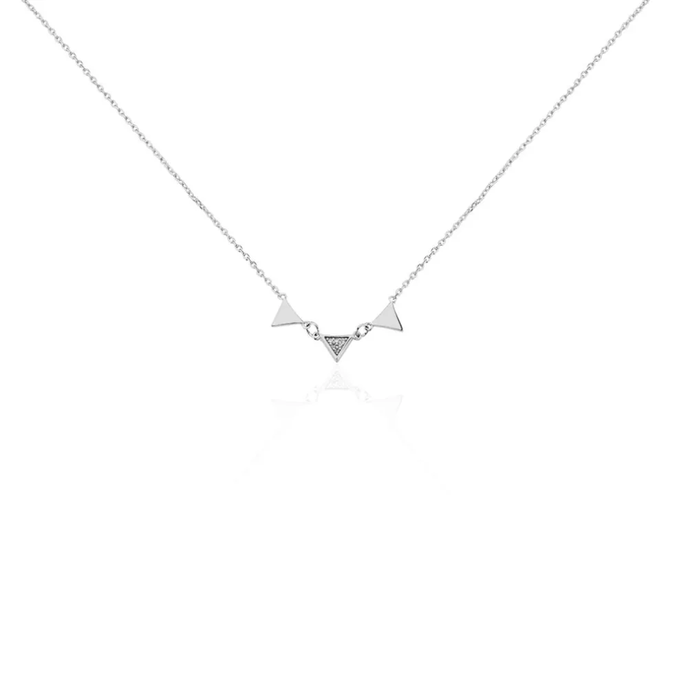 Collier Bartoumieu Argent Blanc Oxyde De Zirconium