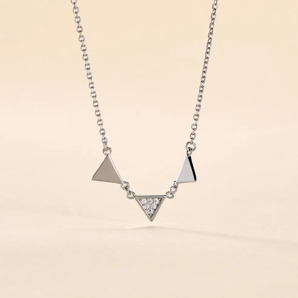 Collier Bartoumieu Argent Blanc Oxyde De Zirconium