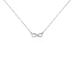 Collier Bastin Argent Blanc Oxyde De Zirconium